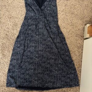 Eddie Bauer Navy and White Floral Midi Dress